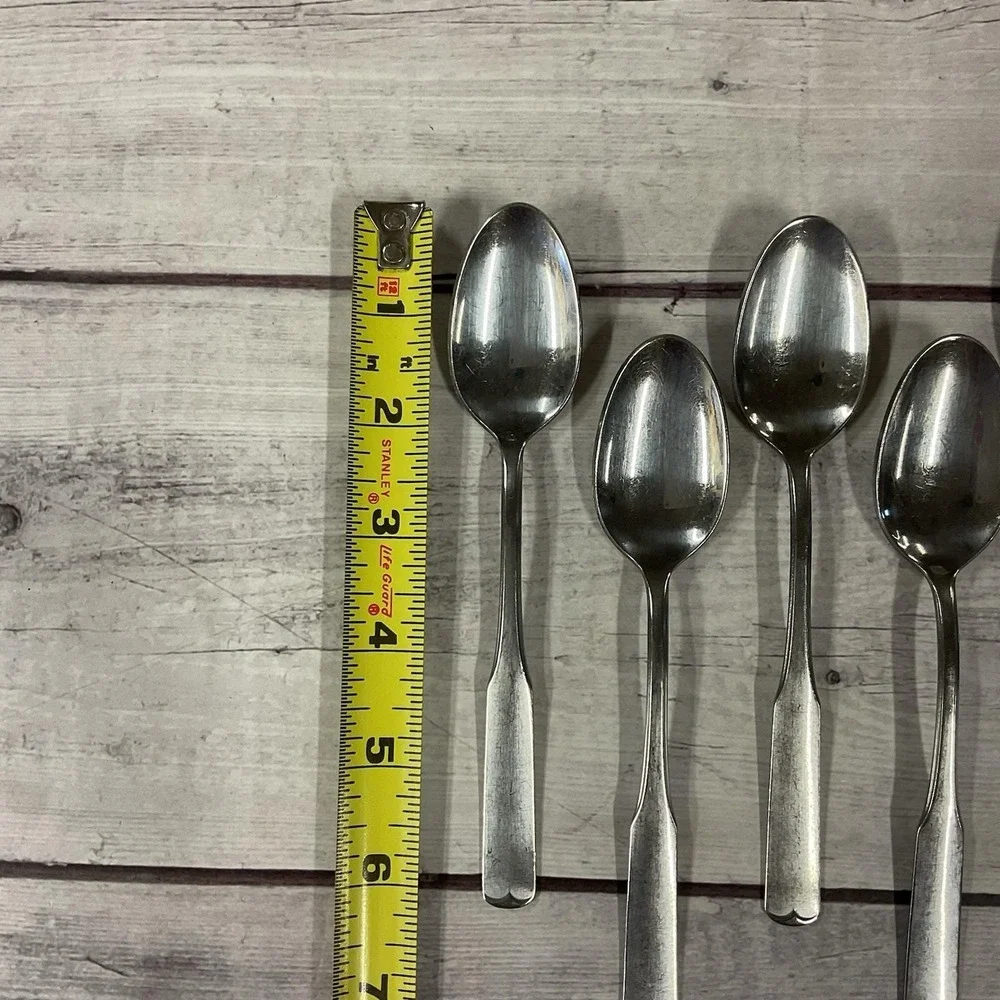 International Silver Mark II Stainless Flatware Colonial Scroll 7 Teaspoons #3